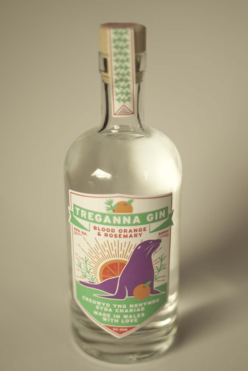 Treganna Gin, Blood Orange & Rosemary 40% 50cl
