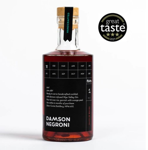 25 Days of Welsh Gin | 25 Diwrnod of Jin Cymreig - Gin #8 Silver Circle, Damson Negroni 30% 50cl