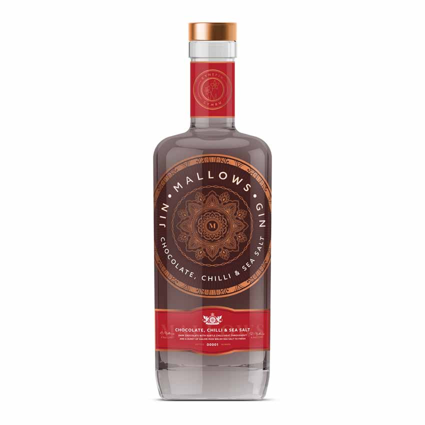 25 Days of Welsh Gin | 25 Diwrnod of Jin Cymreig: Gin #7: Mallows Chocolate, Chilli & Salt Gin 40% 70cl