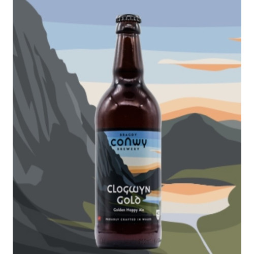 Blas ar Fwyd: Bragdy Conwy, Clogwyn Gold 12 x 500m