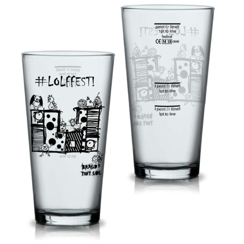 Blas ar Fwyd: 12 x Bragdy Twt Lol, 1 Peint Glass.j