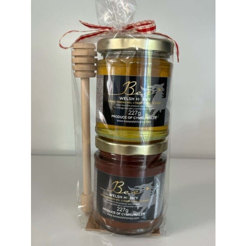 C8506702 - Bee Welsh Honey, Gift Wrapped Honey Twin Pack of 227g with Dipper.jpg