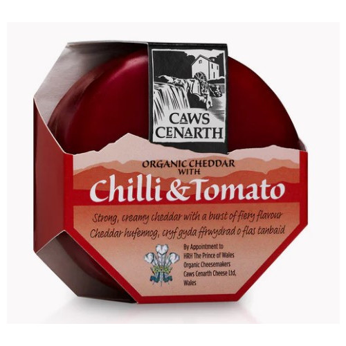 D0101402 - Caws Cenarth, Organic Cheddar with Chilli and Tomato, 200g Truckle.jpg