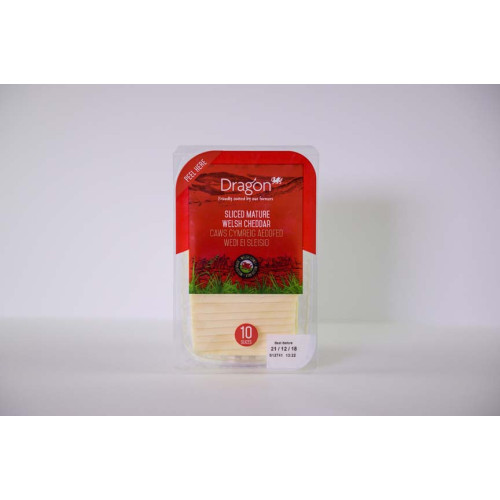 Blas ar Fwyd: Dragon, Sliced Mature White Cheddar,