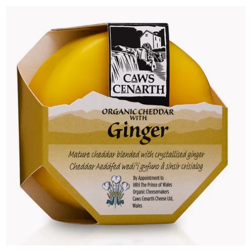 D0120101 - Caws Cenarth Organic Cheddar with Crystalised Ginger, 200g Truckle.jpg