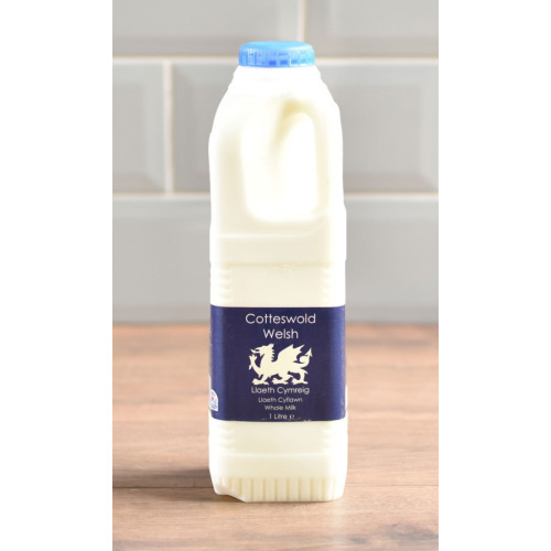 Blas ar Fwyd: Cotteswolds Welsh Whole Milk, 1L.jp