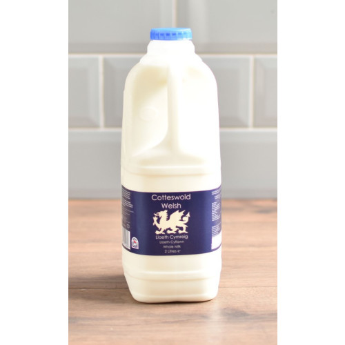 Blas ar Fwyd: Cotteswolds Welsh Whole Milk, 2L.jp
