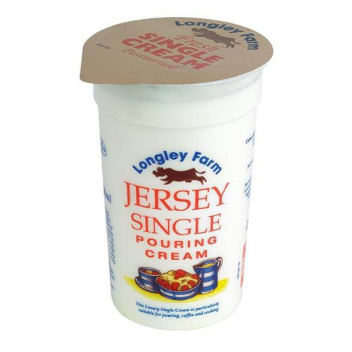 Blas ar Fwyd: Longley Farm, Single Cream, 250ml Po