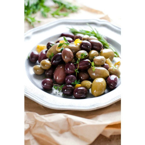 Blas ar Fwyd: Fresh Mixed Pitted Olives Marinated 