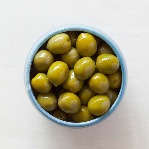 F2102101 - Real Olive Co. Whole Organic Nocellara Olives, 210g Deli Pot