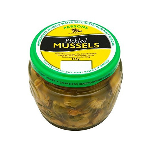Blas ar Fwyd: Parsons Pickles Mussels - 155g Jar