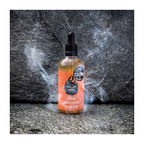 Blas ar Fwyd: Halen Mân Oak Smoked Water 100ml (Pi
