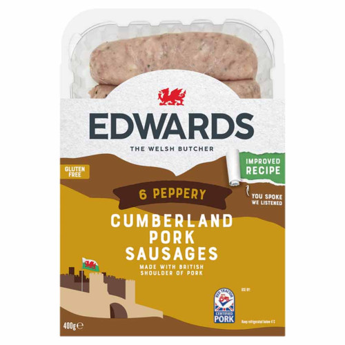 Blas ar Fwyd: Edwards o Gonwy, Cumberland Sausages
