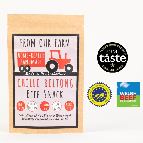 Blas ar Fwyd: From Our Farm Chilli Flavour Biltong