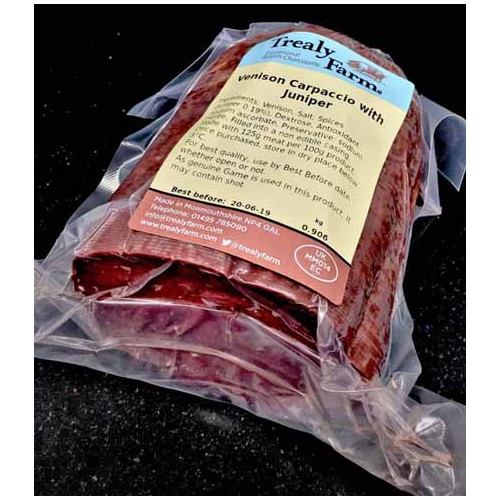 Blas ar Fwyd: Trealy Venison Carpaccio with Junipe