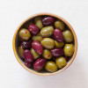 F2102401 - Real Olive Co. Marinated Tricolore Olives, 185g Deli Pot