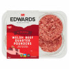 Edwards o Gonwy, 4 Welsh Beef Quarter Pounders, 454g