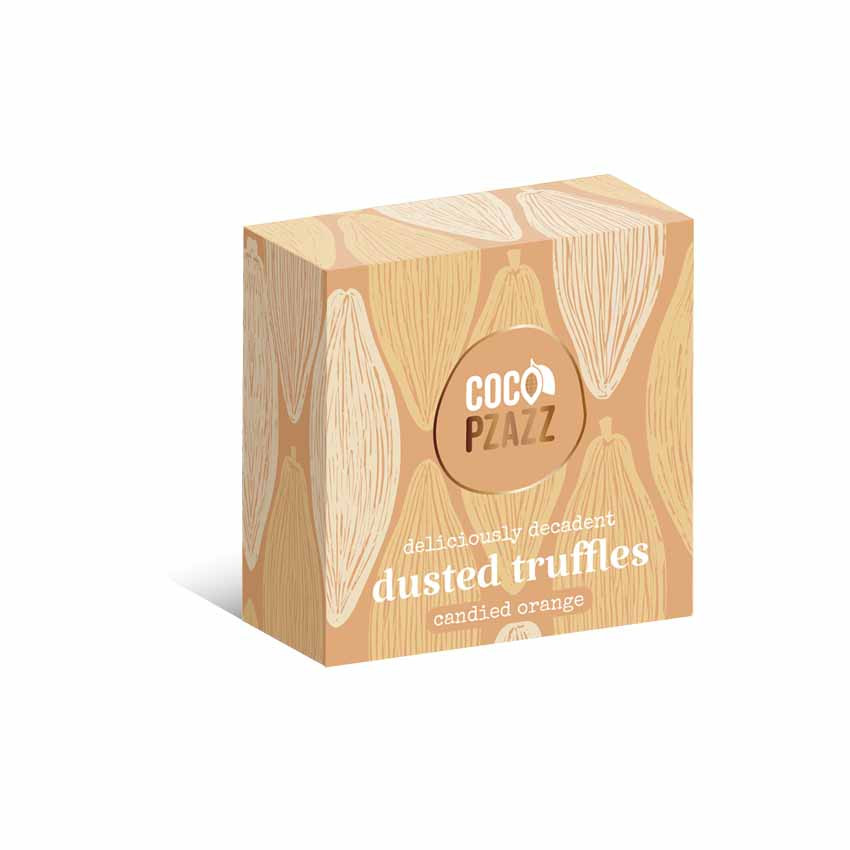 Blas ar Fwyd Website - Coco Pzazz, Candied Orange Dusted Truffles, 125g