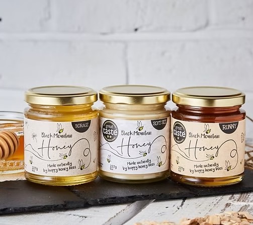 Black Mountain Honey jars of honey