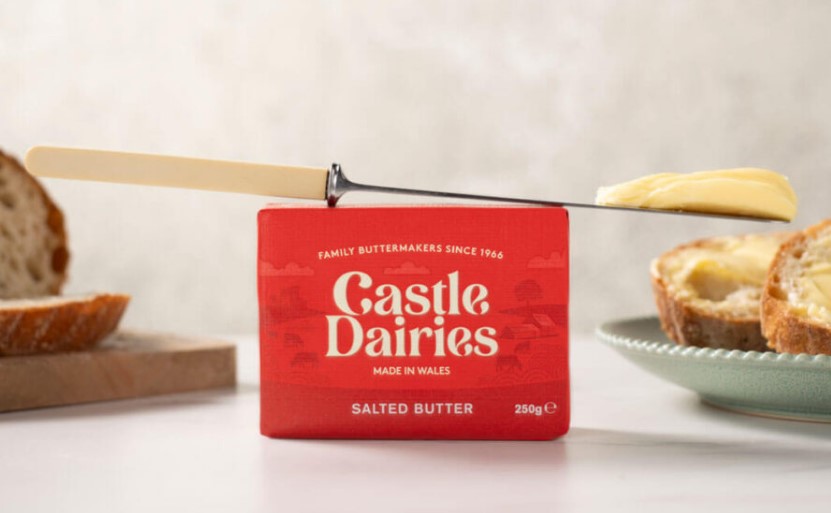 Castle Dairies butter with butter knife
