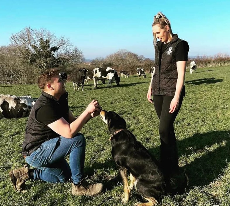 Daisy Bank Dairy founders in field