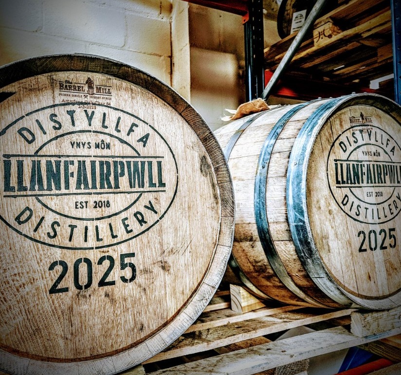 Llanfairpwll Distillery barrels