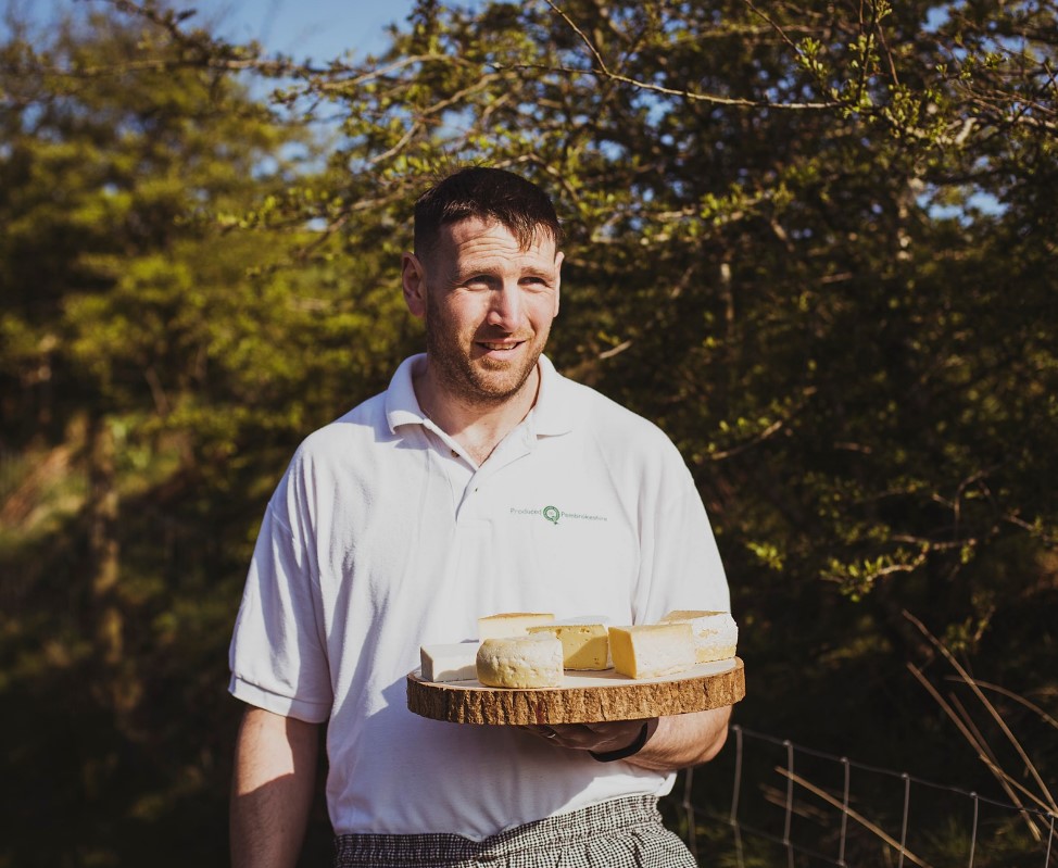 Pant Mawr owner with cheese board