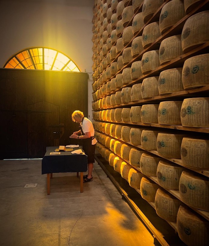 Trethowan Brothers cheese in cheese store